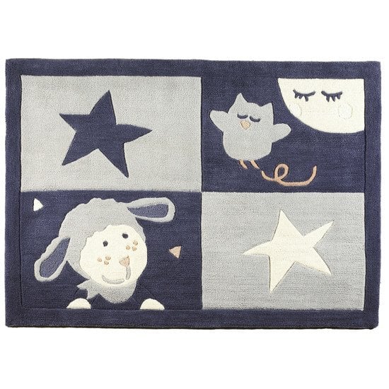 Merlin tapis de chambre 130x90  Bleu  de Sauthon Baby's Sweet Home