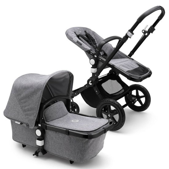 Poussette Cameleon 3+ Nacelle Noir/Gris chiné  de Bugaboo