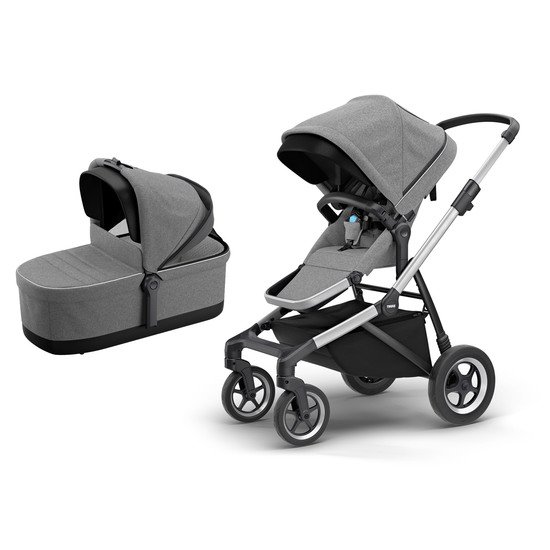 Vente: Poussette Quadruple avec frein auto + housse de pluie + pare-soleil  New Anthracite de Childhome soldes à prix réduit