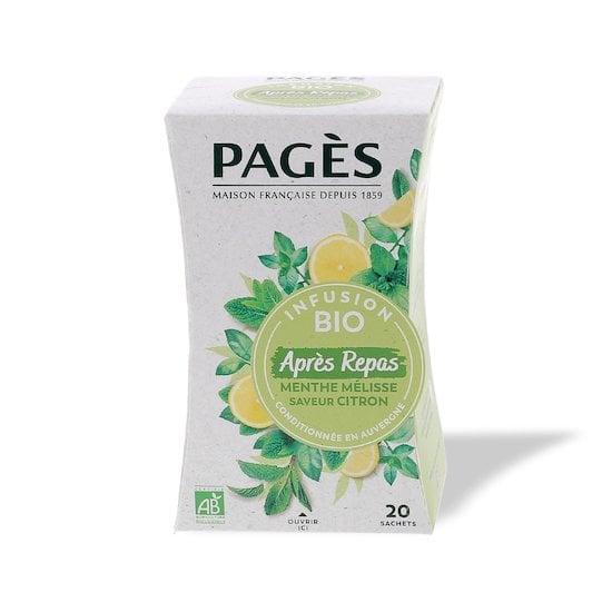 Infusion bio après repas menthe/citron Vert  de PAGÈS
