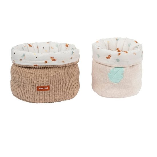 Yearonan panier de rangement ensemble de 4 pièces-panier rangement  bébé-Coton, avec poignée， jouets, rangement et finition des  cosmétiques-panier