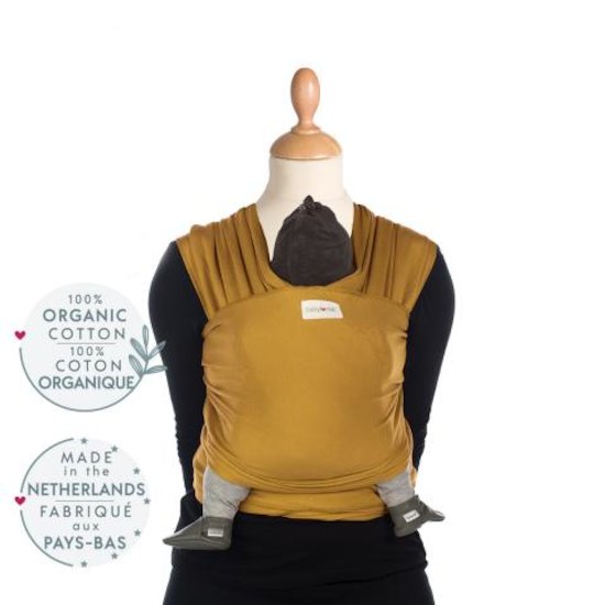 Écharpe de portage Tricot-Slen Organic extensible bio Amber Gold  de Babylonia