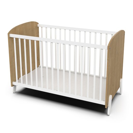 Naili Lit bébé Chêne hamilton / blanc 60 x 120 cm de CBA Meubles Naili Lit bébé Chêne hamilton / blanc 60 x 120 cm de CBA Meubles
