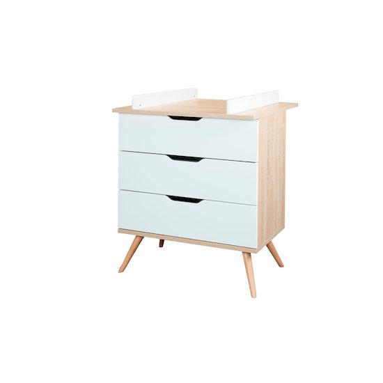 Sixties Commode 3 tiroirs Blanc  de Sauthon Baby's Sweet Home Sixties Commode 3 tiroirs Blanc  de Sauthon Baby's Sweet Home