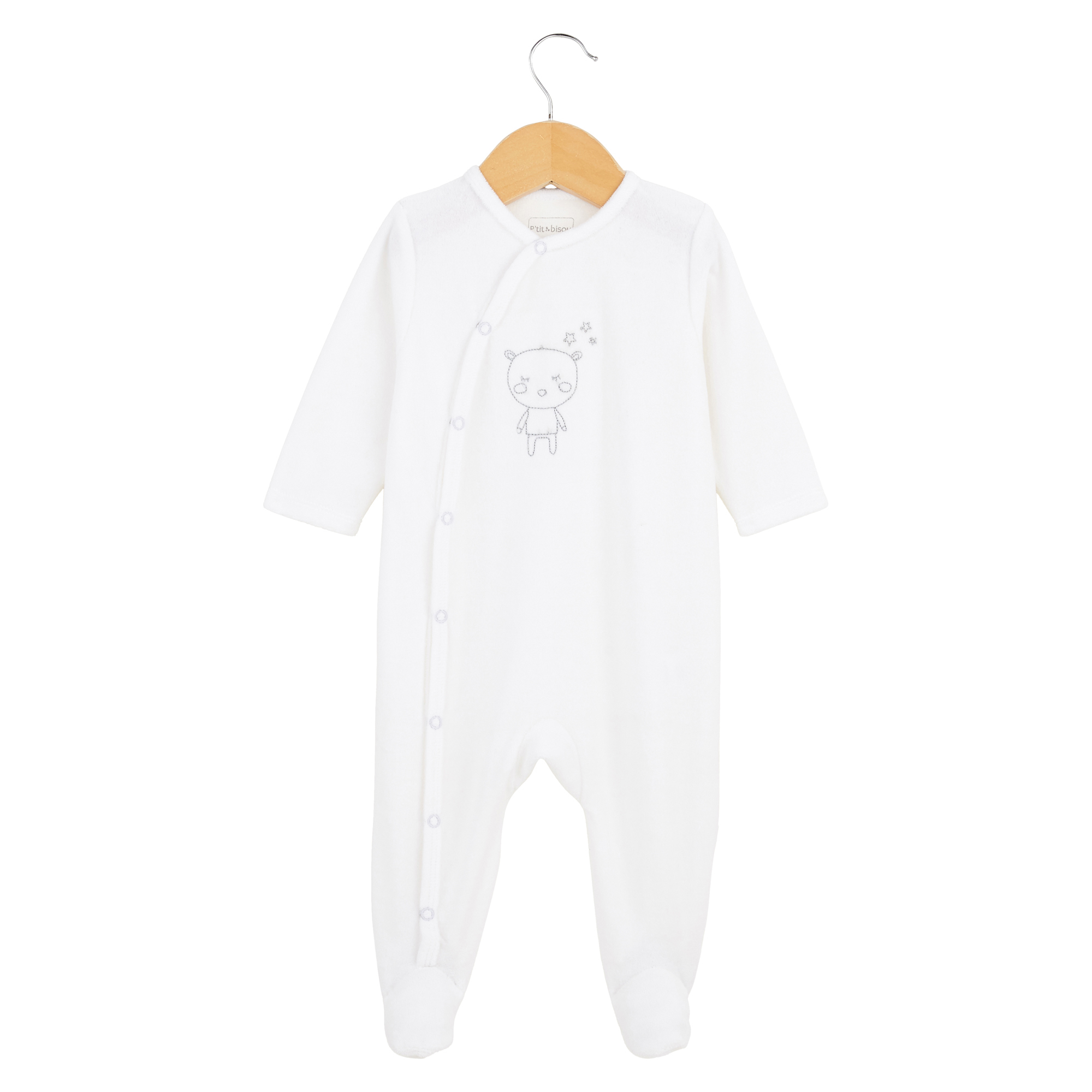 Pyjama Y Blanc Naissance de P'tit bisou, Basic : Aubert