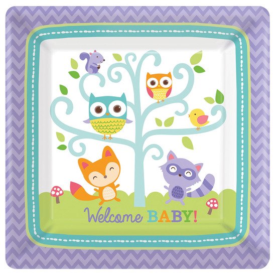 8 assiettes en carton welcome little one