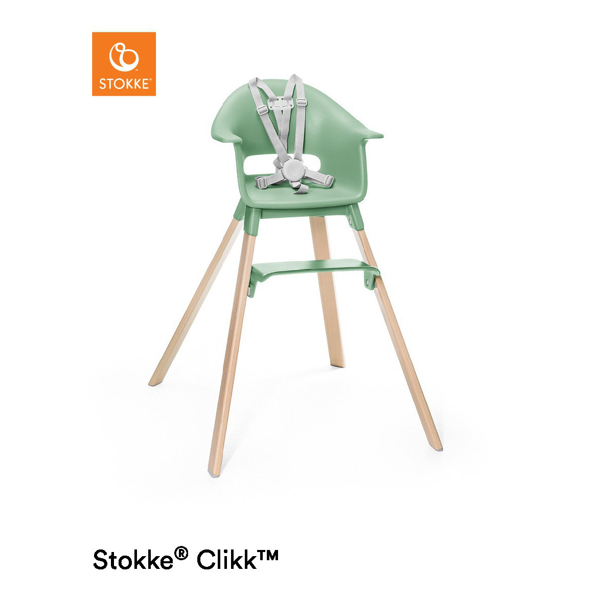 Chaise haute Stokke Clikk vert et sac de transport - Vert - Kiabi - 233.80€