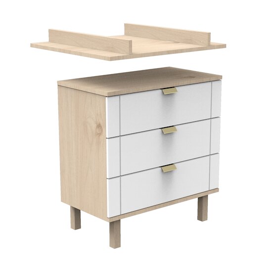 Solène Commode 3 tiroirs Blanc  de Sauthon Baby's Sweet Home Solène Commode 3 tiroirs Blanc  de Sauthon Baby's Sweet Home