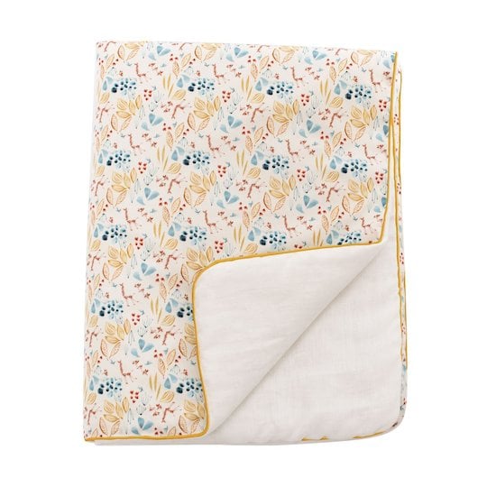 Sous mon baobab plaid motif floral  de Moulin Roty