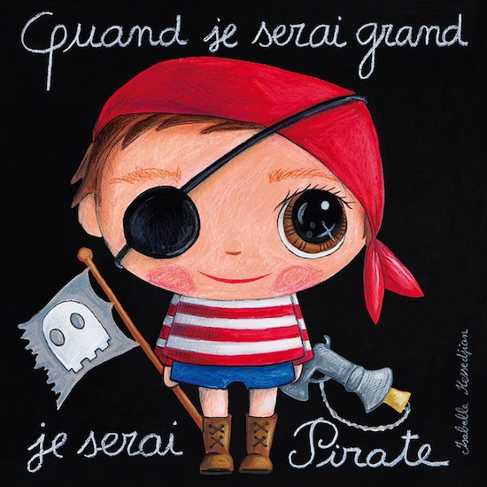 Tableau Pirate 30 x 30 cm de Label Tour