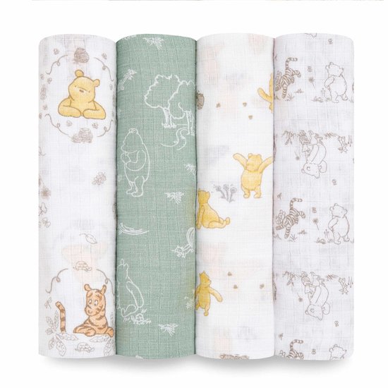 Lot de 4 Maxi-Langes Mousseline Winnie  de aden + anais essentials