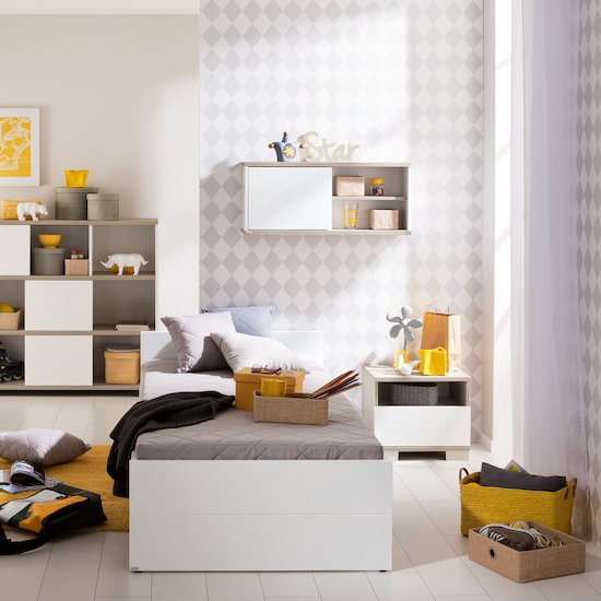 Carlo Lit junior 90x200 Blanc cassé  de Paidi Carlo Lit junior 90x200 Blanc cassé  de Paidi