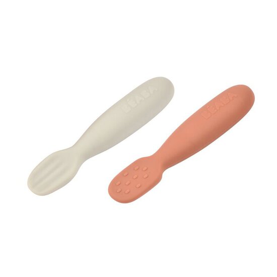Lot de 2 Pré Cuillères Silicone Terracotta  de Béaba
