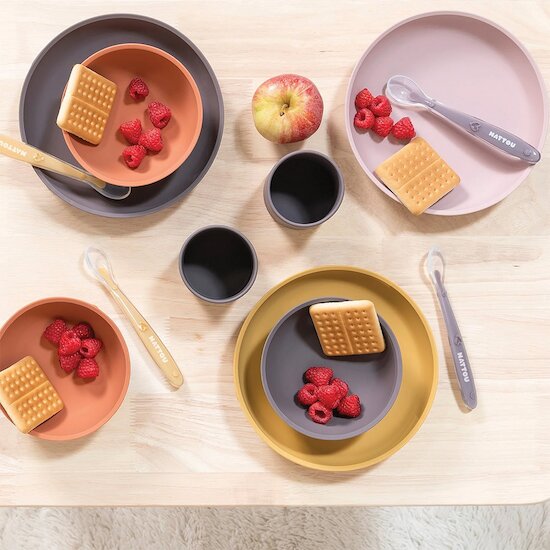 Coffret de repas 4 pièces Ocre/Terracotta  de Nattou