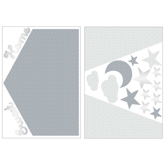 Celeste stickers muraux home 100x70 Gris  de Sauthon Baby's Sweet Home