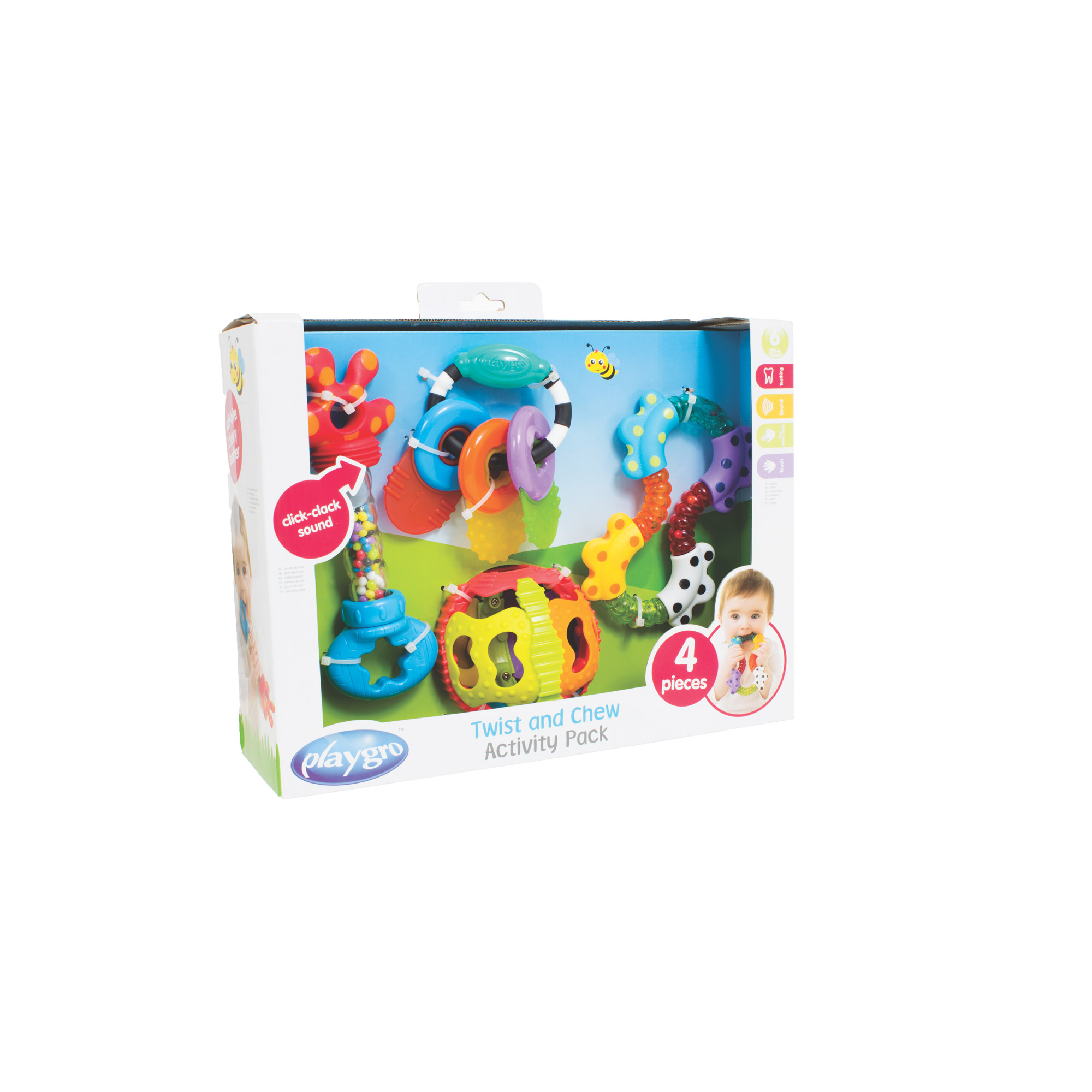 Playgro Coffret Cadeau Animaux de la Jungle Dès la naissance Multicolore 7 Pièces 40190 Hochets pour Mains et Pieds 