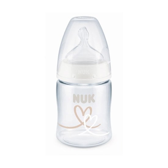 Biberon first choice+ en verre 0-6 mois 240 ml jaune- nuk