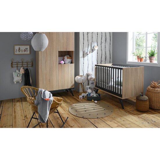 Chambre New York : Lit 60x120 + armoire + commode   de Sauthon Baby's Sweet Home