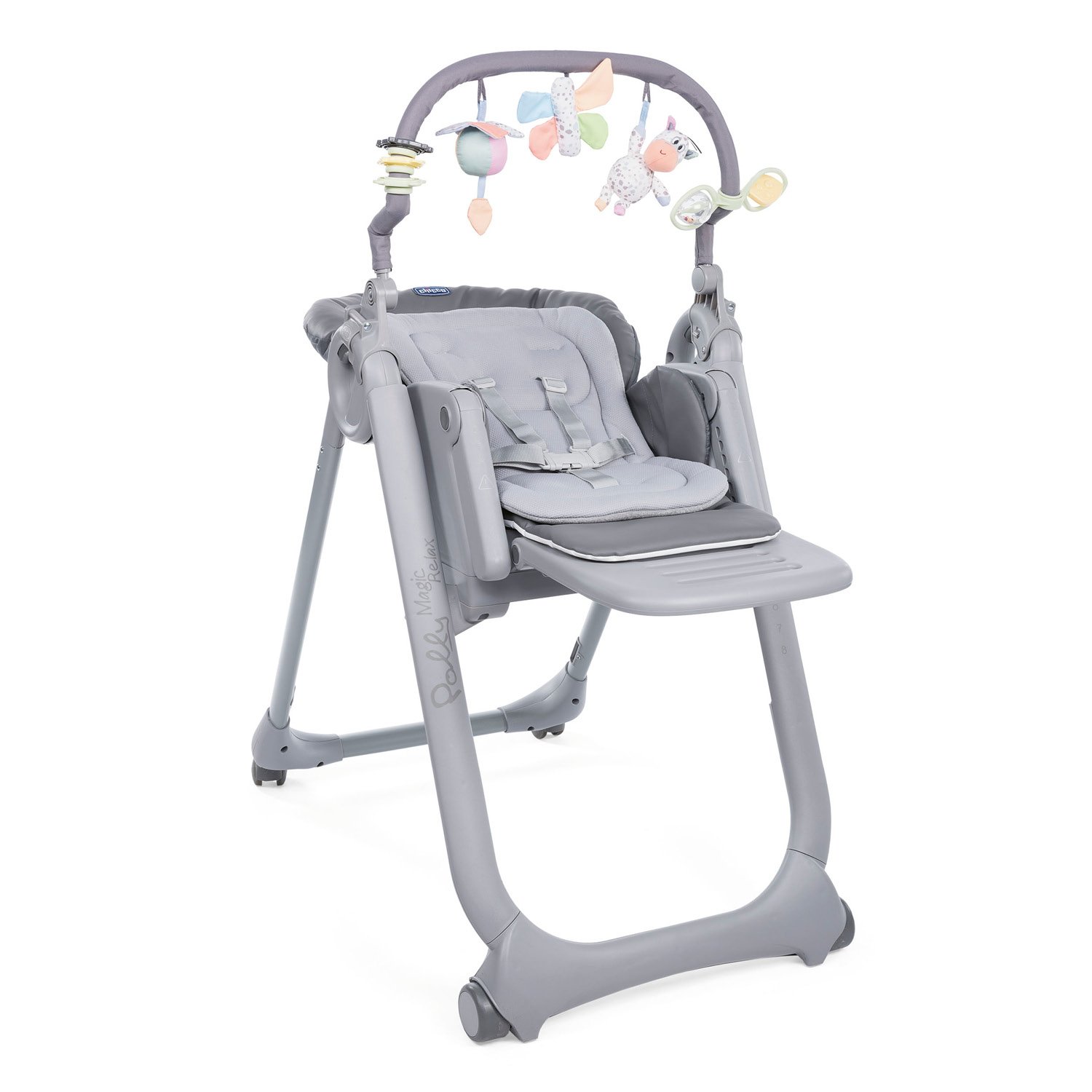 Chaise Haute Polly Magic Relax 4 Roues Graphite De Chicco Chicco Aubert