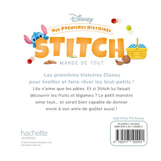 Disney Baby -Mes Premières Histoires - Stitch mange tout   de Hachette Jeunesse Disney