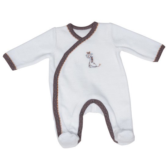 Kenza pyjama velours Blanc 1 mois de Sauthon Baby's Sweet Home