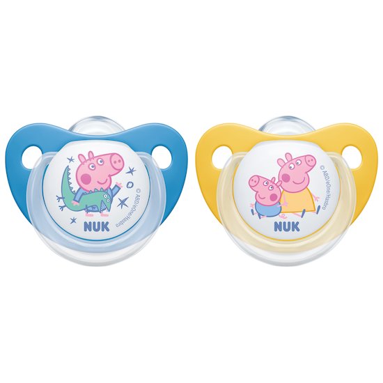 Sucette Trendline Peppa Pig bleu 6-18 mois de Nuk