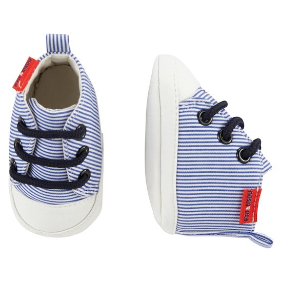 Chaussures rayées Navy Baby Bleu  de P'tit bisou
