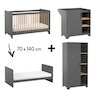 Chambre Leaf Complète : Lit évolutif 70 x 140 cm + Armoire + Commode + Plan à langer