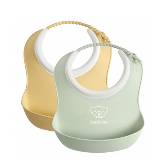 Lot de 2 mini bavoirs  Jaune/Vert  de BabyBjörn