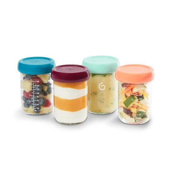 Babybols 4 Pots de Conservation en Verre 220 ml Multicolore  de Babymoov