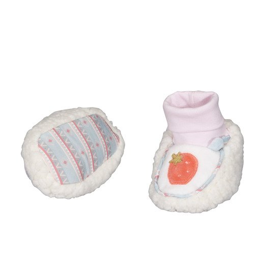 Mila chaussons Rose/blanc 0-6 mois de Sauthon Baby Déco