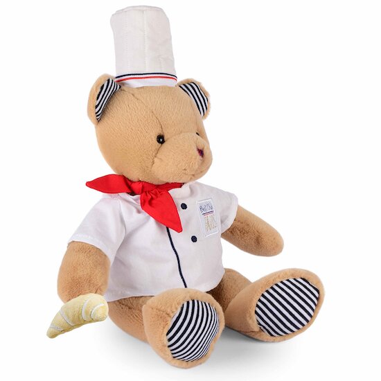 Ours en peluche Chef avec toque de cuisinier  28 cm de Doudou et Compagnie Ours en peluche Chef avec toque de cuisinier  28 cm de Doudou et Compagnie