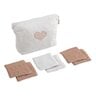 Trousse de toilette + 6 carrés éponge Petit Cœur