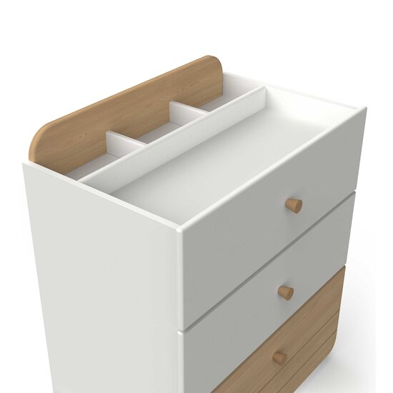 Edaj Commode 3 Tiroirs Blanc Chêne  de CBA Meubles Edaj Commode 3 Tiroirs Blanc Chêne  de CBA Meubles