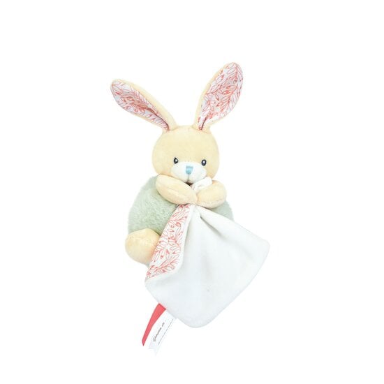 Lapin mouchoir en boîte fleur Blanc de Doudou et Compagnie, Doudous : Aubert