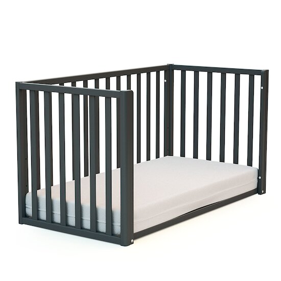 Confort Lit bébé Evolutif en bois Gris Graphite 60 x 120 cm de AT4 Confort Lit bébé Evolutif en bois Gris Graphite 60 x 120 cm de AT4