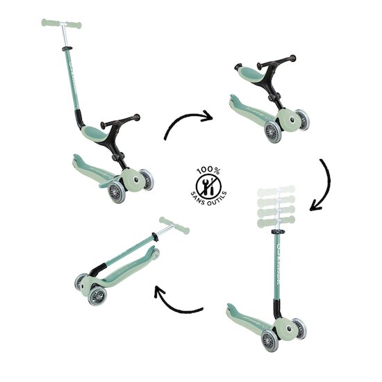 Trottinette évolutive Go Up Active Eco Pistache  de Globber Trottinette évolutive Go Up Active Eco Pistache  de Globber