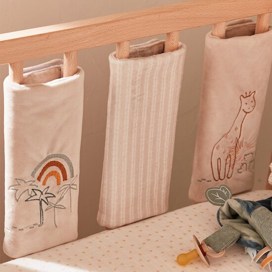 Tiga, Stegi & Ops Protège Barreaux pour lits et parcs bébé Beige  de Noukies Tiga, Stegi & Ops Protège Barreaux pour lits et parcs bébé Beige  de Noukies