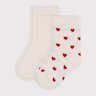Lot de 2 paires de chaussettes cœurs en jersey de coton bébé