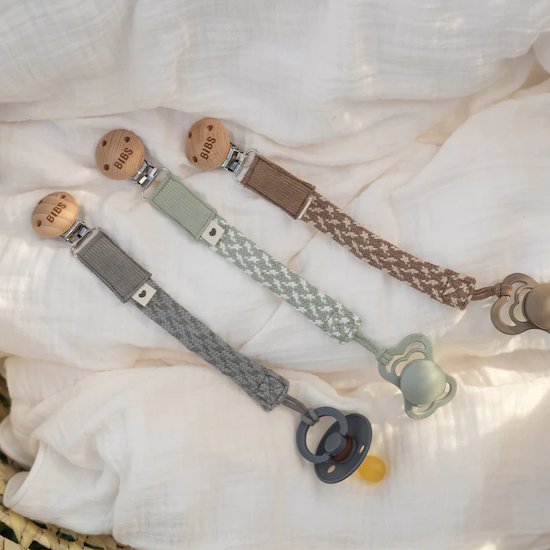 Attache-sucette Pacifier Clip Cloud/Iron de BIBS, Attaches