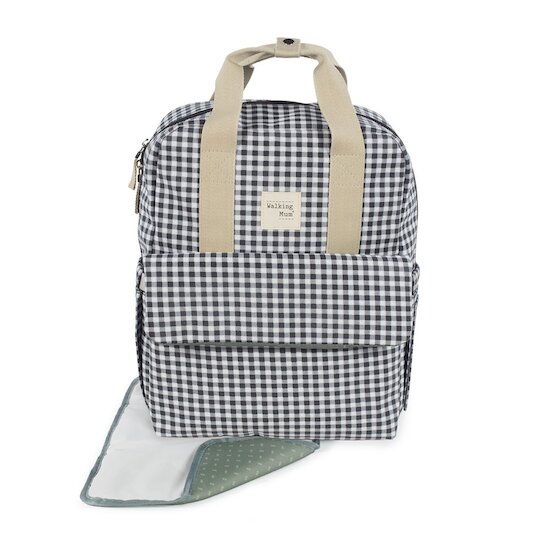 Sac à dos I love Vichy Noir  de Walking Mum Sac à dos I love Vichy Noir  de Walking Mum