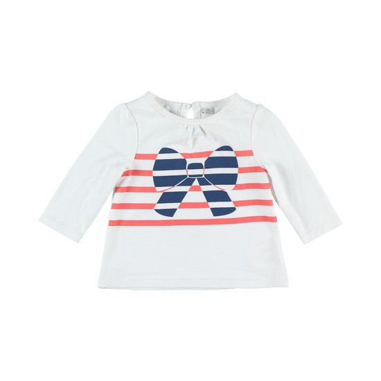 T-shirt nœud collection Bord de mer Fille Blanc 18 mois de Noukies