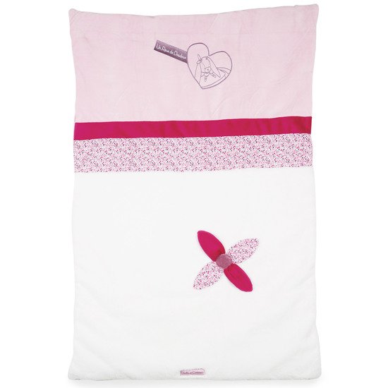 Cerise le lapin édredon Blanc / Rose 75x120 de Doudou et Compagnie