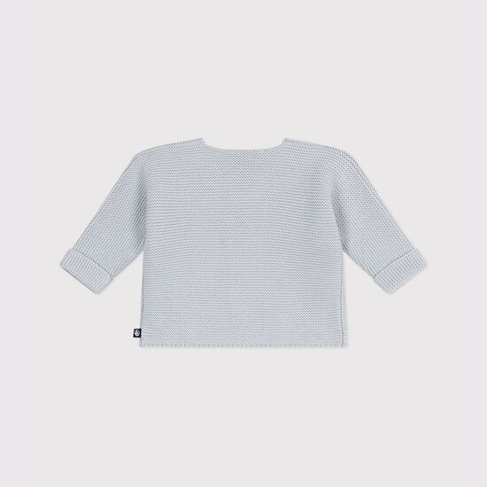 Cardigan bébé tricot point mousse en coton Co2  de Petit Bateau Cardigan bébé tricot point mousse en coton Co2  de Petit Bateau