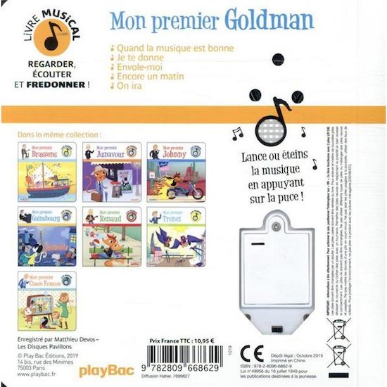 Livre musical Mon premier Goldman   de PlayBac Livre musical Mon premier Goldman   de PlayBac