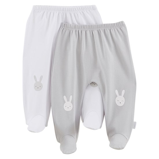 Lot 2 leggings Lapin Câlin Gris  de P'tit bisou