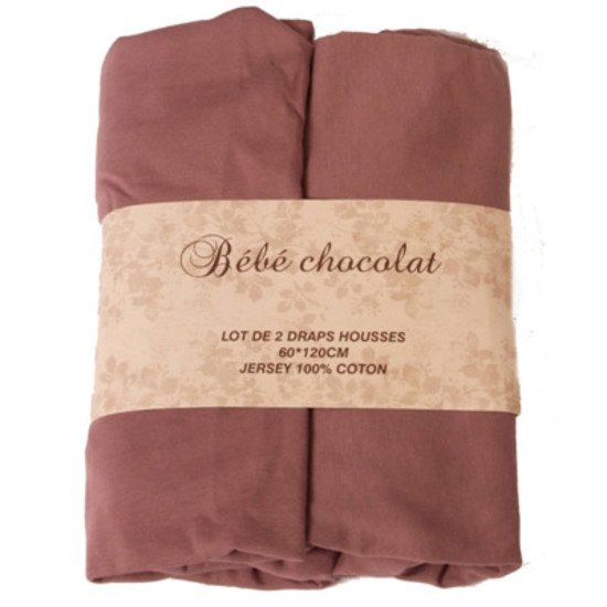 Bébé Rétro lot de 2 draps housses Rose 60x120 de Bébé Chocolat