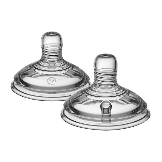 Lot de 2 tétines 6m+ Transparent Liquide Epais de Tommee Tippee Lot de 2 tétines 6m+ Transparent Liquide Epais de Tommee Tippee