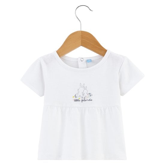 T-shirt pastel Little Friends Blanc 6 mois de P'tit bisou