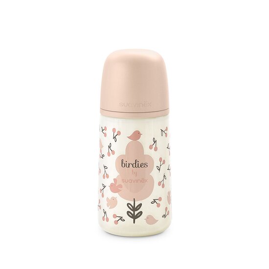 Birdies Biberon tétine Sx Pro Débit Moyen Rose 270 ml de Suavinex Birdies Biberon tétine Sx Pro Débit Moyen Rose 270 ml de Suavinex